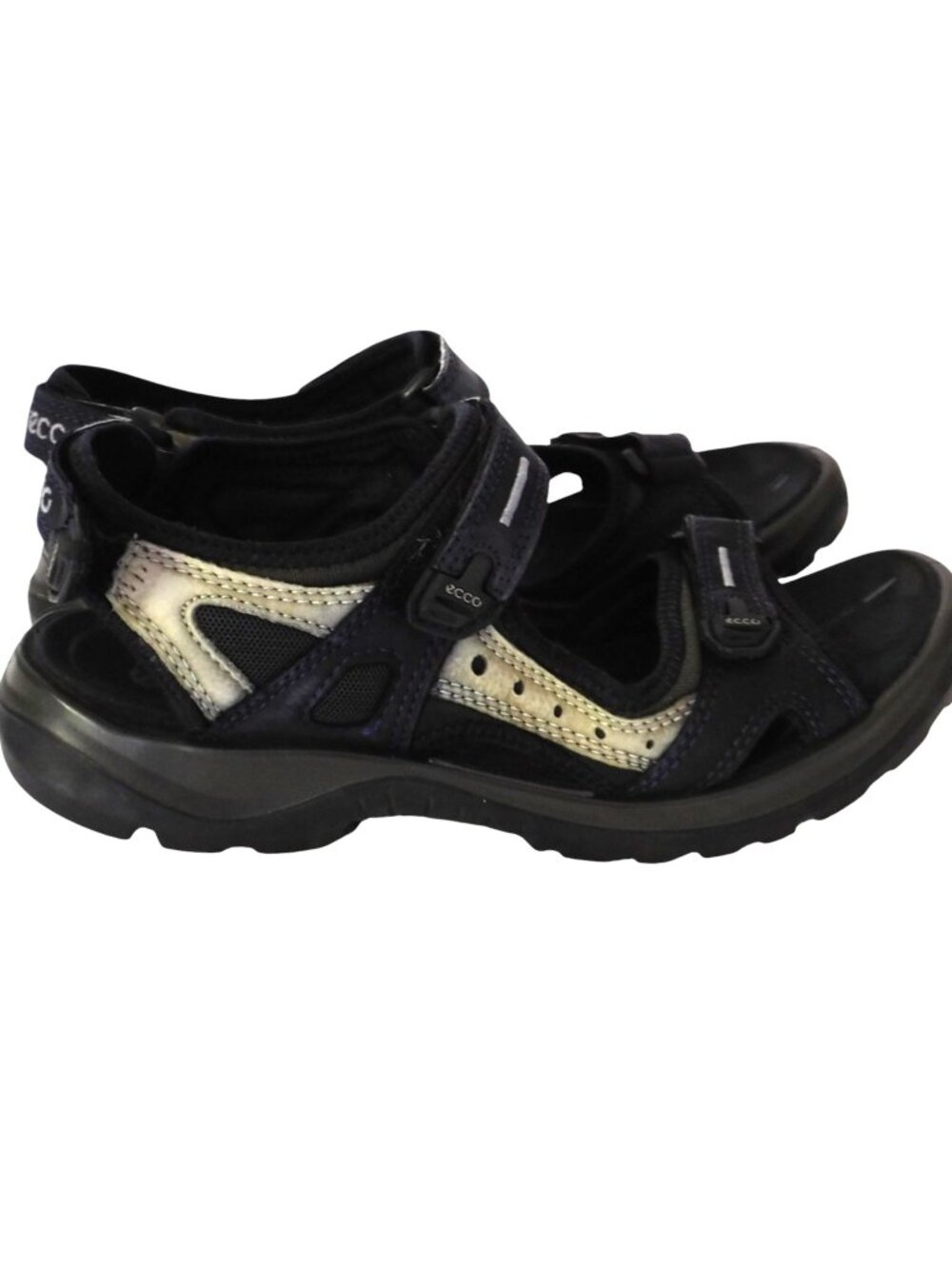 Ecco Womens Yucatan Hiking Sandals Black & Gray Comfort Nubuck Size 42 (11/11.5)